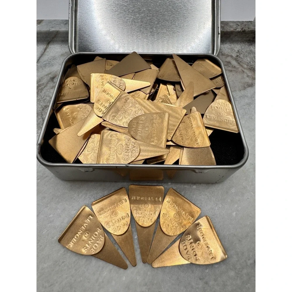 Levenger Brass Bookmarks Page Points 72 Pc Bulk Lot Book Tabs Teacher